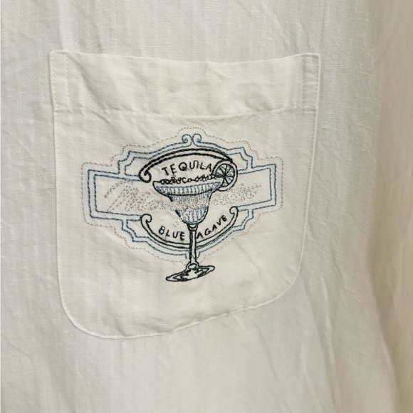 Cubavera White Embroidered  Tequila Blue Agave Margarita Shirt Men XXL - Picture 4 of 8